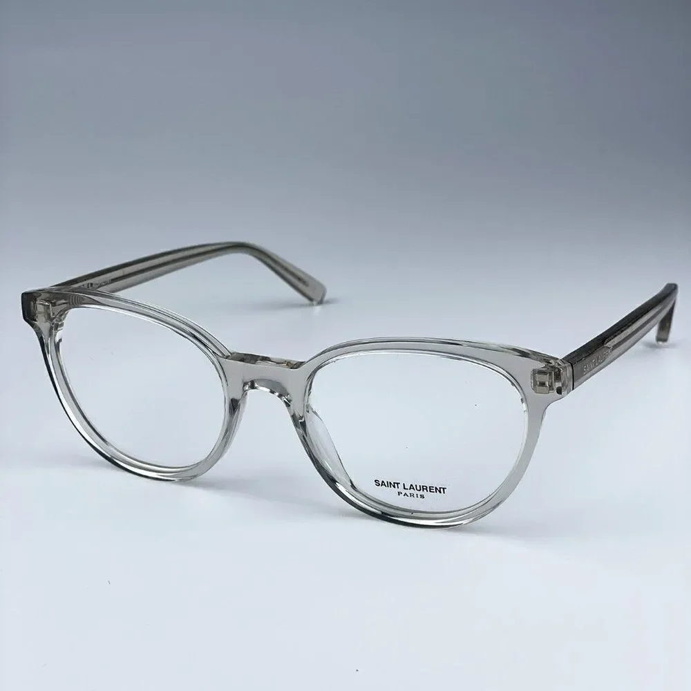NEW Saint Laurent SL589 003 Beige Clear Oval Women Eyeglasses